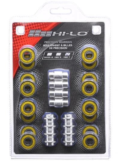 HI-LO 608 ABEC 7 Kuglelejer 16 Pack M. Spacers 3 HI-LO 608 ABEC 7 Kuglelejer 16 Pack M. Spacers
