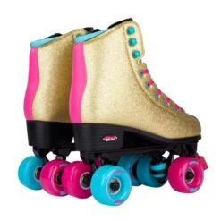 Rookie Bump Rollerdisco Side By Side Rulleskøjter -Rexhockey Rookie bump gold side by side roller skate back 1