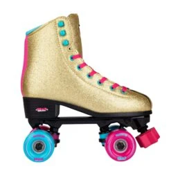 Rookie Bump Rollerdisco Side By Side Rulleskøjter -Rexhockey Rookie bump gold side by side roller skate side 1